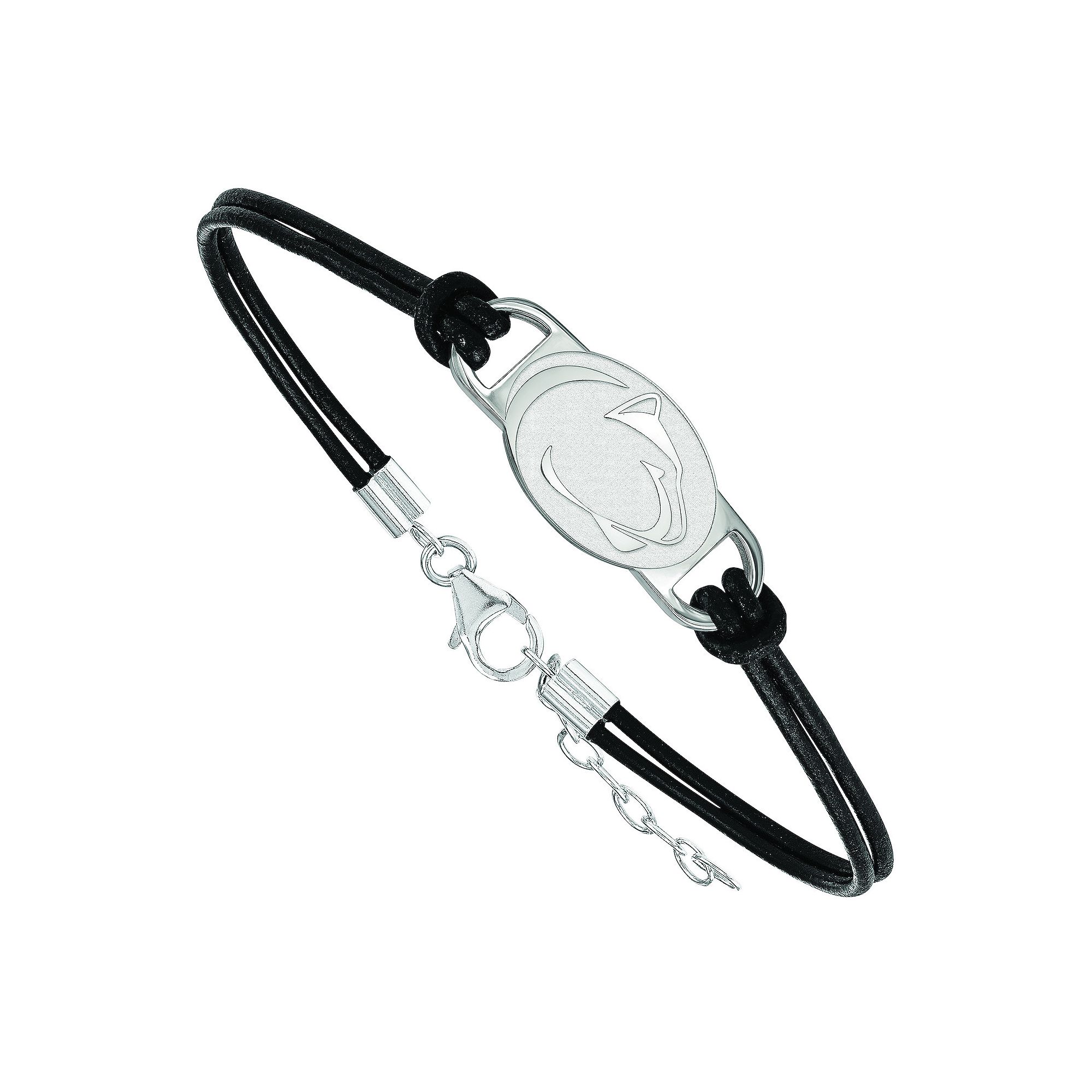 LogoArt Penn State Nittany Lions Sterling Silver & Leather Bracelet, Women