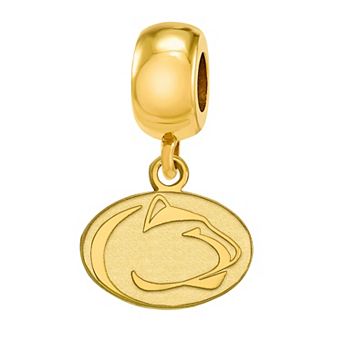 LogoArt 14k Gold Over Silver Gold Penn State Nittany Lions Dangle Bead Charm
