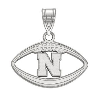 LogoArt Nebraska Cornhuskers Sterling Silver Football Pendant