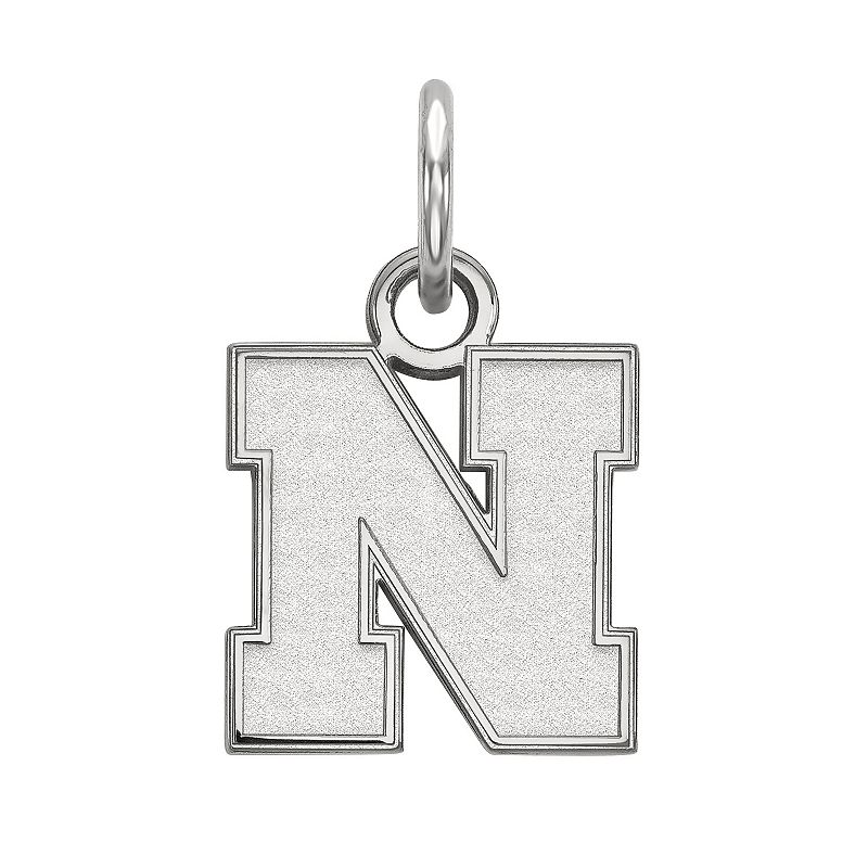 LogoArt 14K White Gold Nebraska Cornhuskers Pendant, Womens, Size: 15 mm, 