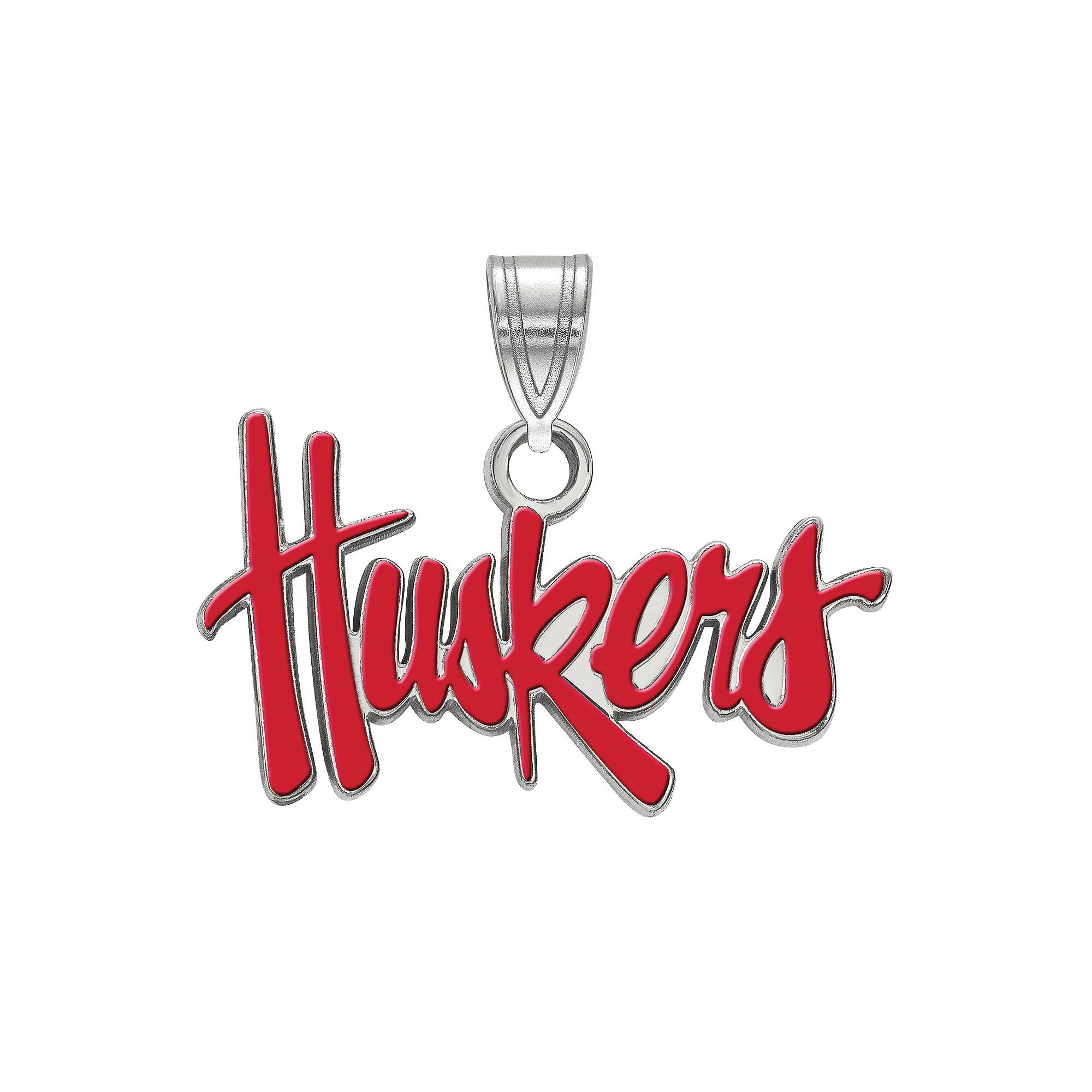LogoArt Nebraska Cornhuskers Sterling Silver Script Pendant, Womens, Size: