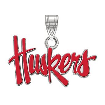 LogoArt Nebraska Cornhuskers Sterling Silver Script Pendant