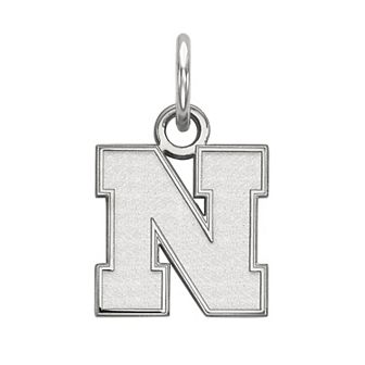 LogoArt 10K White Gold Nebraska Cornhuskers Pendant