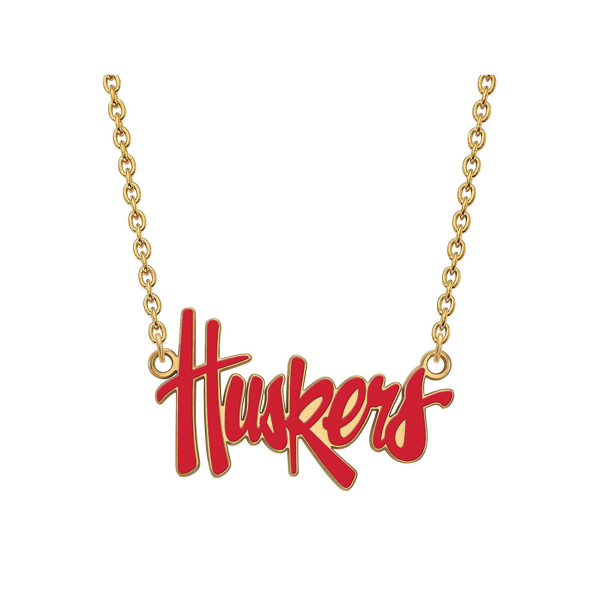 LogoArt 14K Gold Over Silver Nebraska Cornhuskers Script Pendant, Womens, 