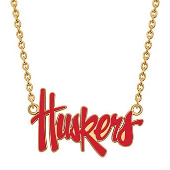 LogoArt 14K Gold Over Silver Nebraska Cornhuskers Script Pendant