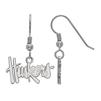 LogoArt Nebraska Cornhuskers Sterling Silver Dangle Earrings