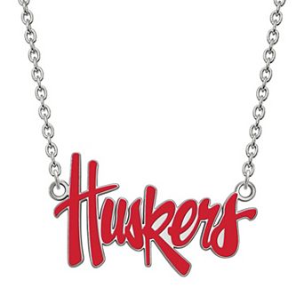 LogoArt Nebraska Cornhuskers Sterling Silver Script Pendant