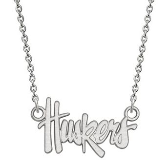 LogoArt Nebraska Cornhuskers Sterling Silver Script Pendant