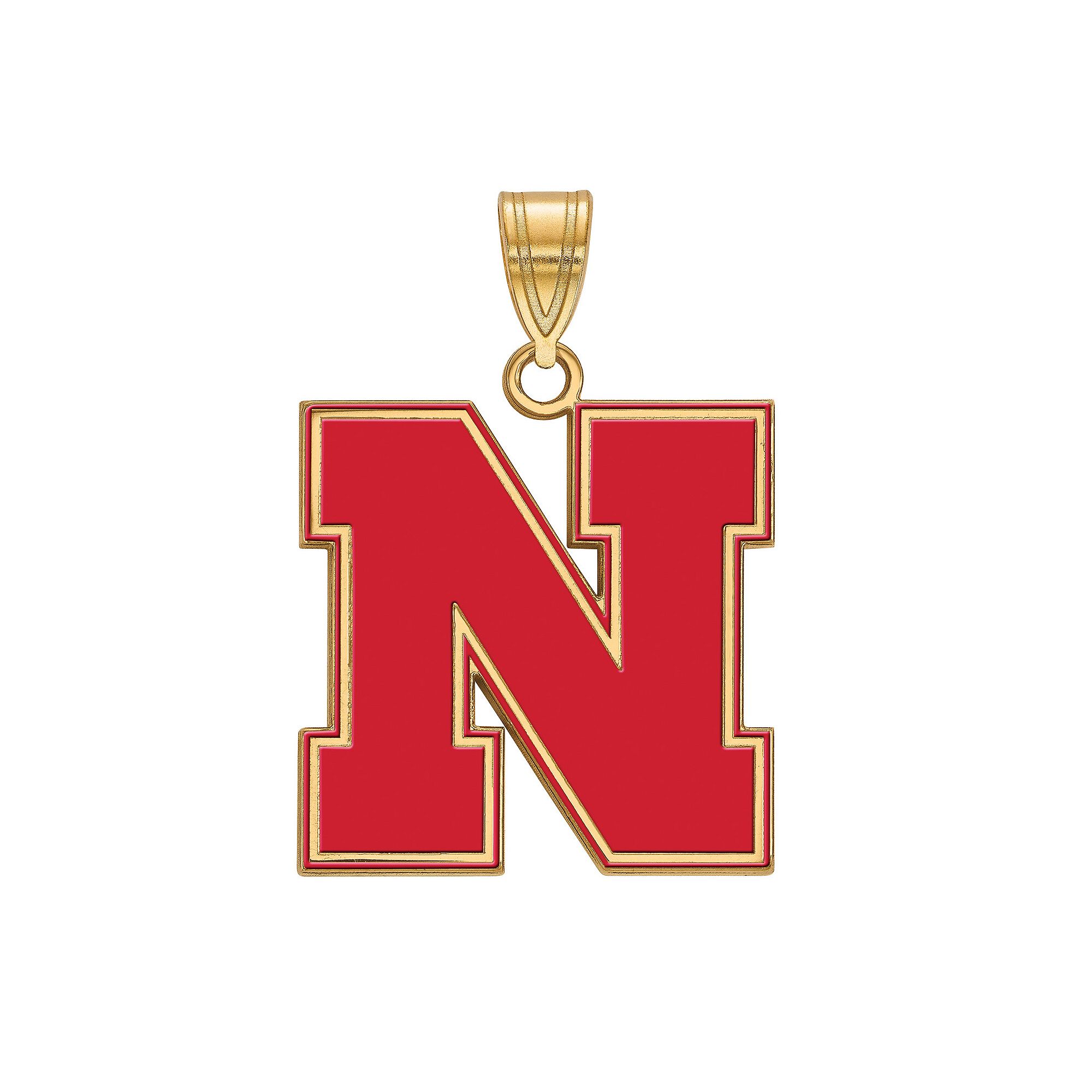 LogoArt 14K Gold Over Silver Nebraska Cornhuskers Pendant, Womens, Size: 2