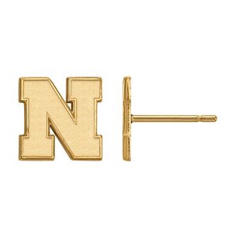LogoArt 14K Gold Nebraska Cornhuskers Post Earrings