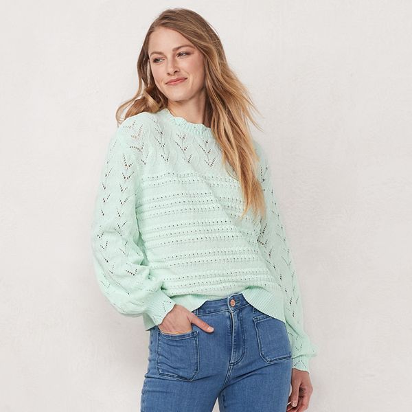 Women's LC Lauren Conrad Blouson Sleeve Stitched Sweater