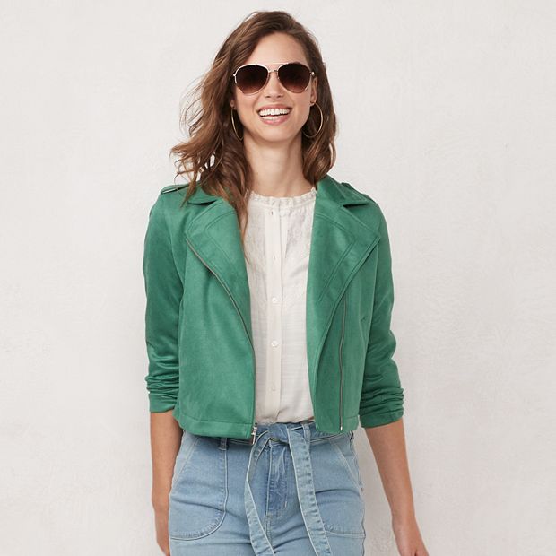 Women's LC Lauren Conrad Suede Moto Jacket