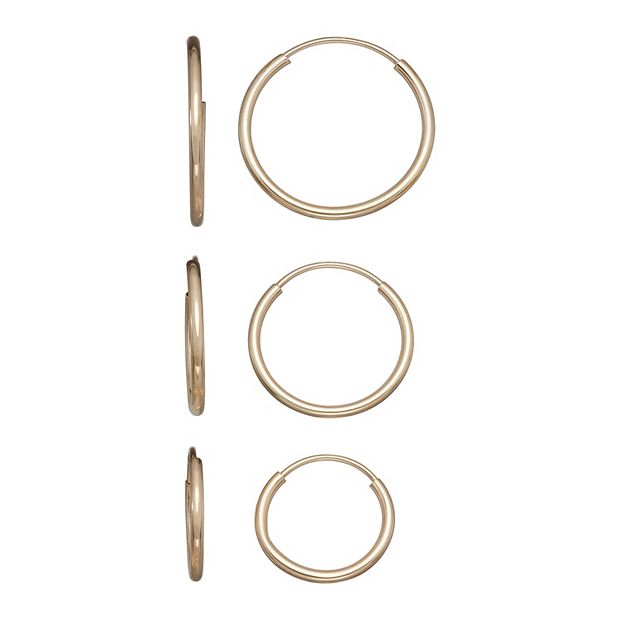 10k yellow gold infinity hoop earrings