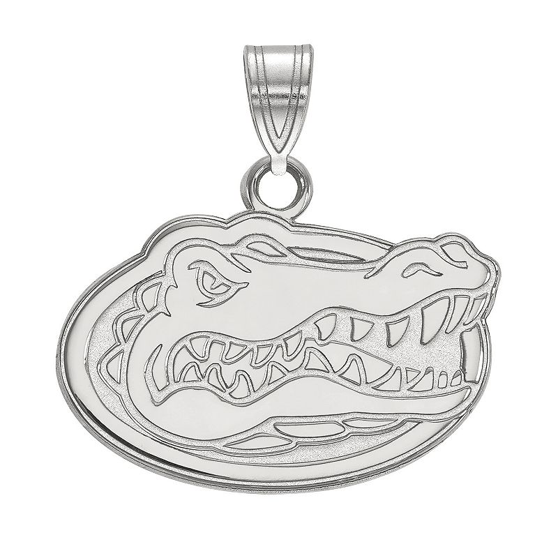 LogoArt 10K White Gold Florida Gators Small Pendant, Womens, Size: 19 mm, 