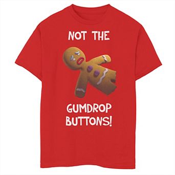 Boys 8-20 Shrek Gingerbread Man Not The Gumdrop Buttons Tee