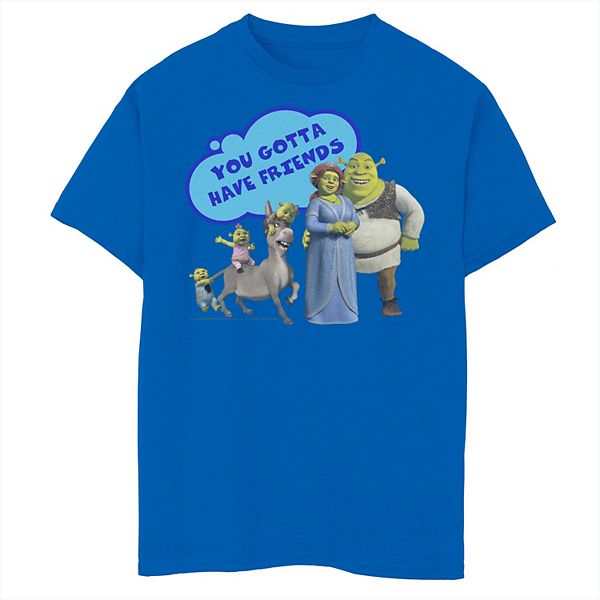 Boys 8 20 Shrek Donkey You Gotta Have Friends Bubble Text Poster Tee - shrek shirt transparent roblox