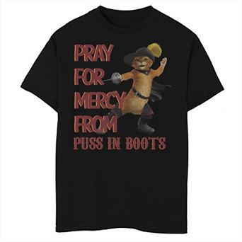 Boys 8-20 Shrek 2 Pray For Mercy From Puss In Boots Tee