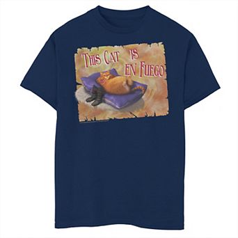 Boys 8-20 Shrek Puss En Fuego Text Poster Tee