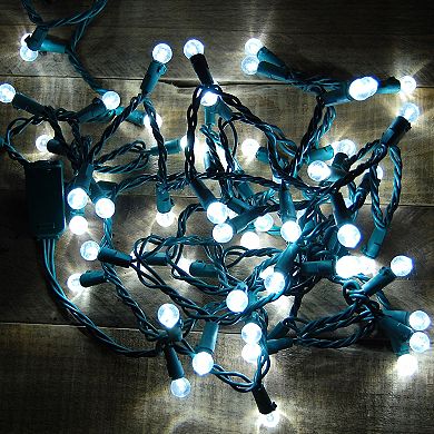 Lumabase Electric String Lights & Cool White Plastic Globe Lights
