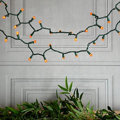 Lumabase Electric String Lights & Orange Plastic Globe Lights