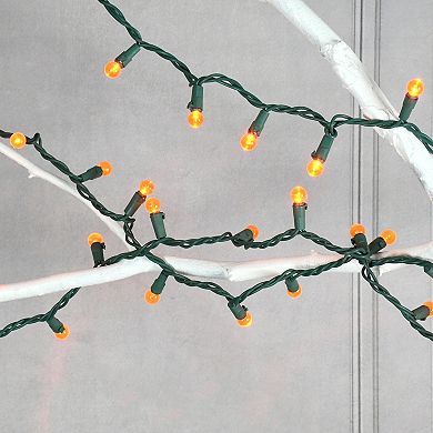Lumabase Electric String Lights & Orange Plastic Globe Lights