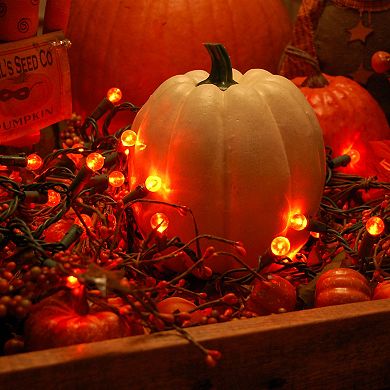 Lumabase Electric String Lights & Orange Plastic Globe Lights