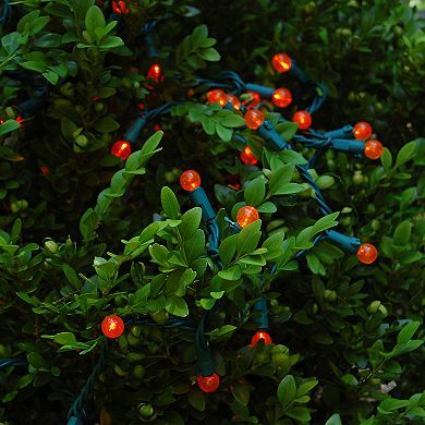 Lumabase Electric String Lights & Orange Plastic Globe Lights