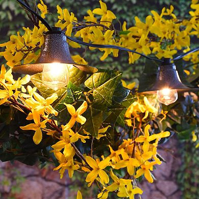 Lumabase Electric Cafe String Lights & 10 Gunmetal Shades