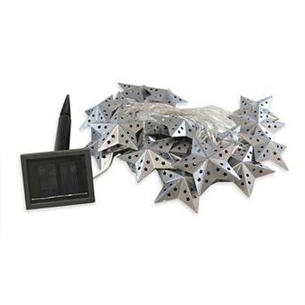 Lumabase Solar String Lights & 20 Metal Silver Stars