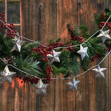 Lumabase Solar String Lights & 20 Metal Silver Stars