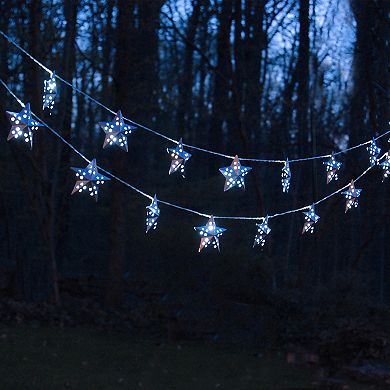 Lumabase Solar String Lights & 20 Metal Silver Stars
