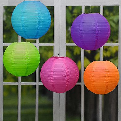 Lumabase Battery Operated String Lights & 10 Nylon Lanterns