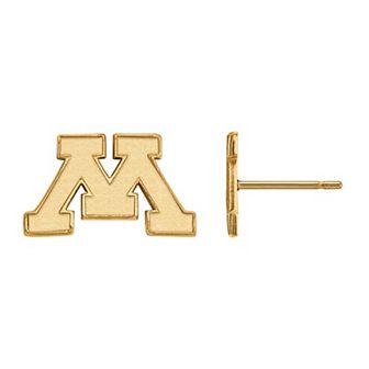 LogoArt 10K Gold Minnesota Golden Gophers Post Earrings