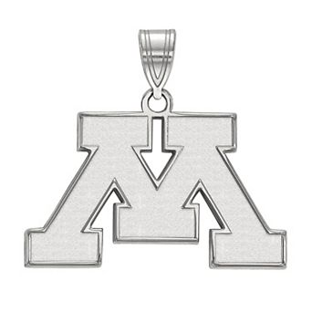 LogoArt Minnesota Golden Gophers Sterling Silver Rhodium Plated Medium Pendant