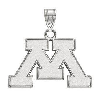 LogoArt Minnesota Golden Gophers Sterling Silver Rhodium Plated Small Pendant