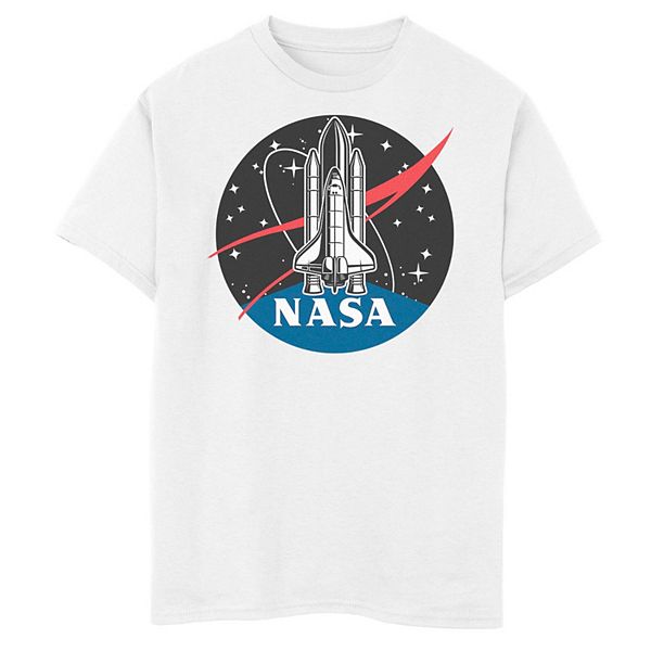 Boys 8-20 NASA Space Shuttle Take Off With Logo Graphic Tee