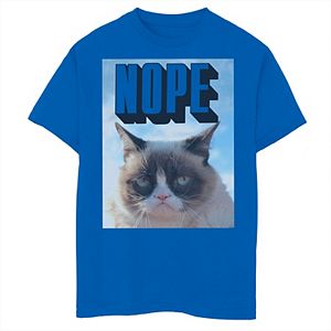 Boys 8 20 Grumpy Cat This Is My Happy Face Graphic Tee - nope cat roblox