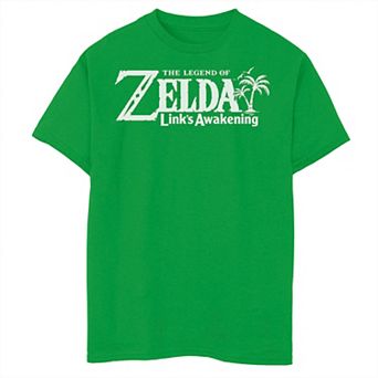 Boys 8-20 Nintendo Legend Of Zelda Links Awakening Palm Tree Logo Graphic Tee