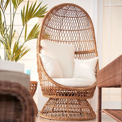 Sonoma Goods For Life® Blonde Wicker Swivel Egg Chair