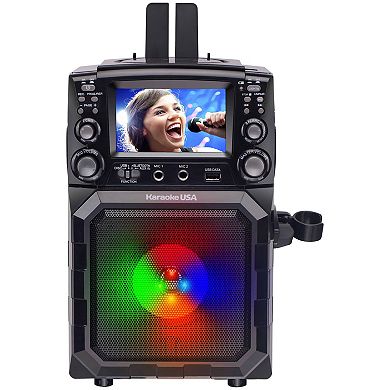 Karaoke USA Portable CDG/MP3G Bluetooth Karaoke Player with 4.3" TFT Color Screen and Recording Function