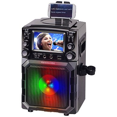 Karaoke USA Portable CDG/MP3G Bluetooth Karaoke Player with 4.3" TFT Color Screen and Recording Function
