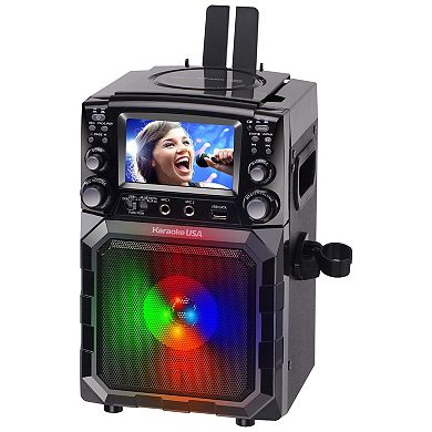 Karaoke USA Portable CDG/MP3G Bluetooth Karaoke Player with 4.3" TFT Color Screen and Recording Function