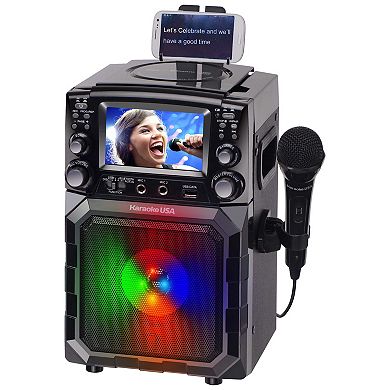 Karaoke USA Portable CDG/MP3G Bluetooth Karaoke Player with 4.3" TFT Color Screen and Recording Function