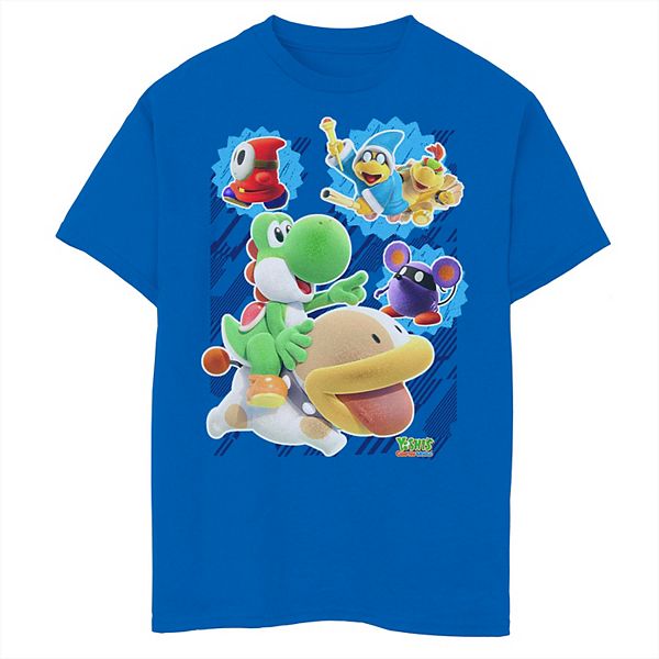 Boys 8 20 Nintendo Yoshi S Crafted World Group Shot Poster Graphic Tee - yoshi shirt roblox