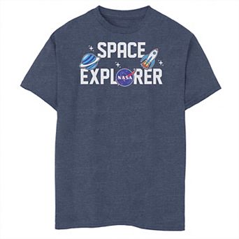 Boys 8-20 NASA Space Explorer Cute Sticker Emoji Graphic Tee