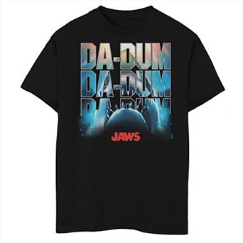Boys 8-20 Jaws Da-Dum Da-Dum Da-Dum Build-Up FIll Logo Graphic Tee