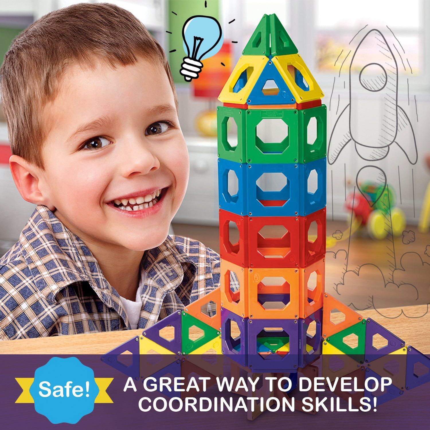 discovery magnetic tiles 50 piece
