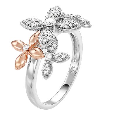 LeRose by Lexi and Rose Two Tone Sterling Silver 1/3 Carat T.W. Diamond ...
