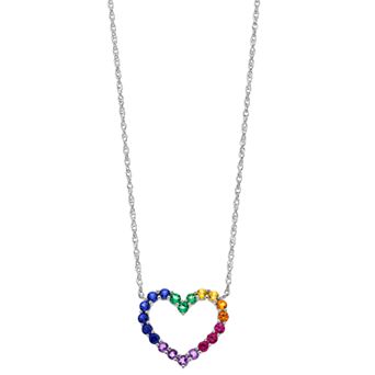 LeRose by Lexi and Rose Sterling Silver Gemstone Heart Necklace