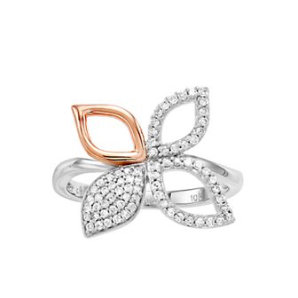 LeRose by Lexi and Rose 10k Rose Gold Over Silver 1/4 Carat T.W. Diamond Ring